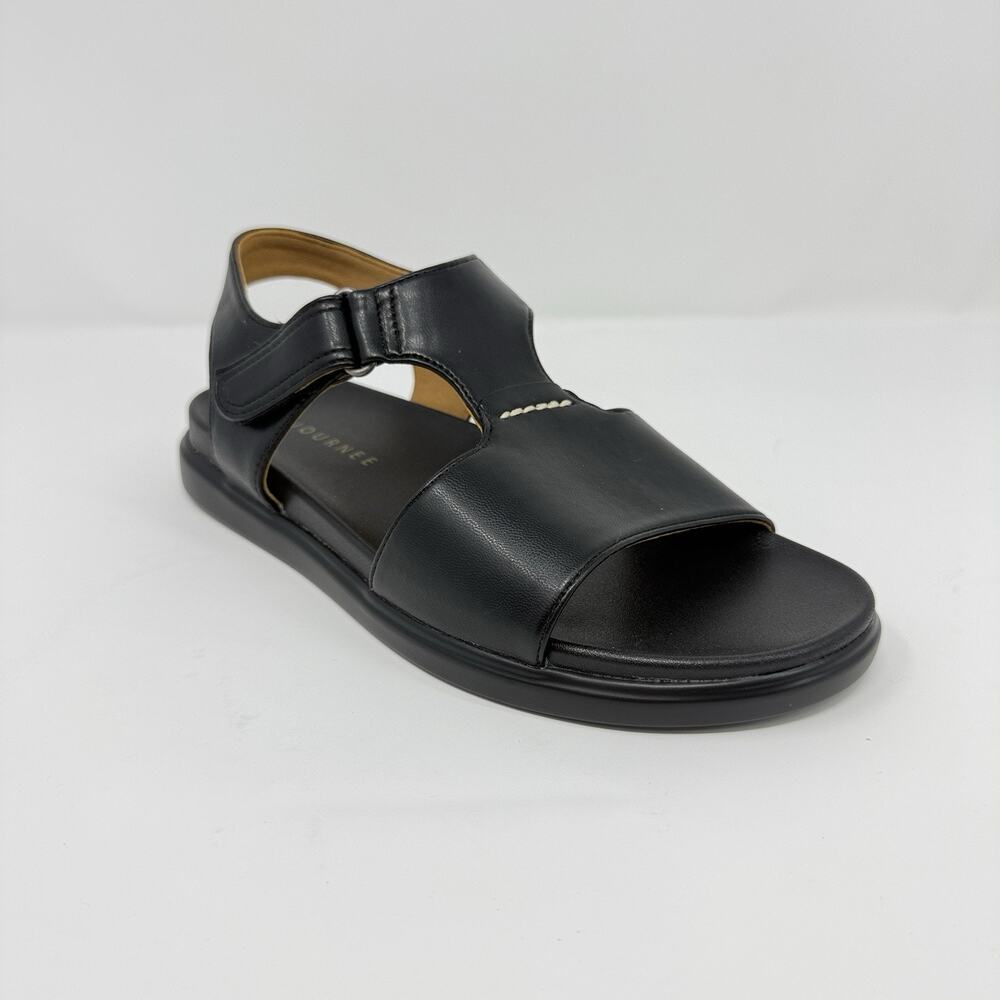 Journee Collection Mira Black Comfort Sandals Women’s 7.5 Hook Loop